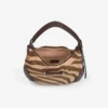 Bar Hobo Small Natural Zebra Print Pony Leather Shoulder Bag