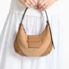 Bar Hobo Small Toffee Suede Shoulder Bag with Biker Leather Trim