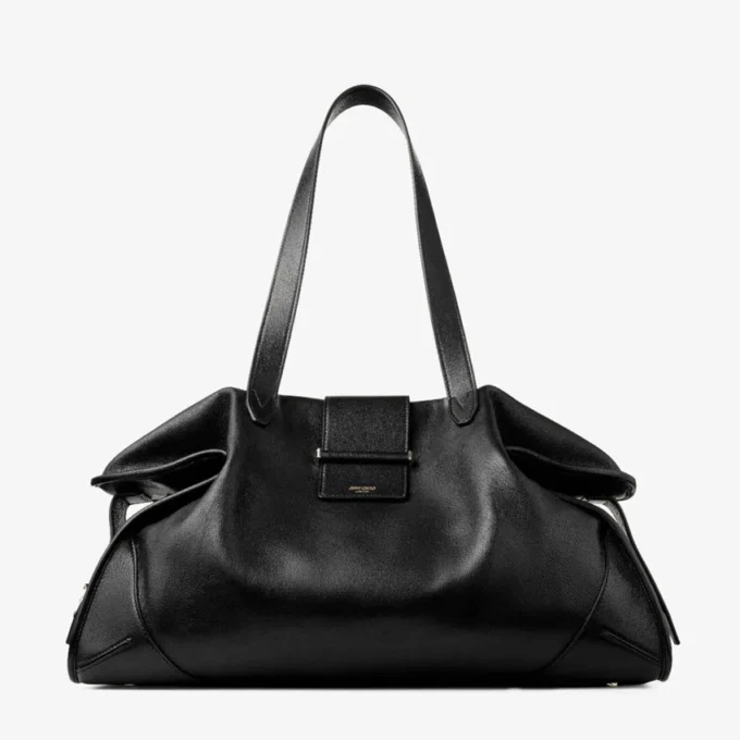 Bar Holdall Large Black Biker Leather Holdall Bag