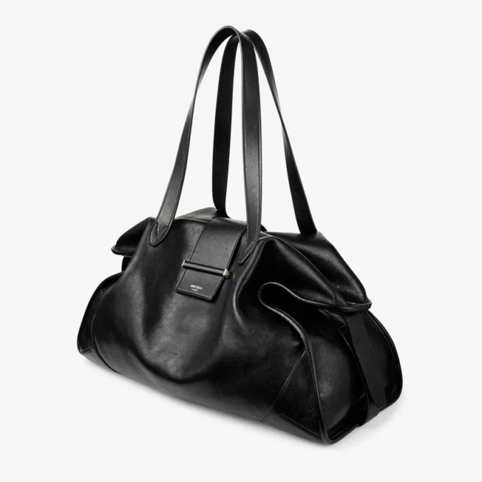 Bar Holdall Large Black Biker Leather Holdall Bag