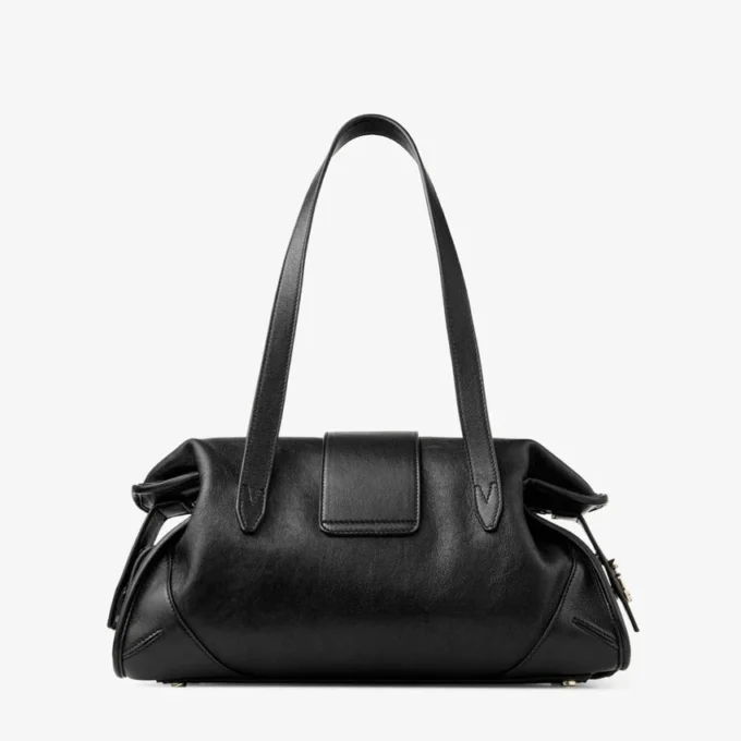 Bar Holdall Medium Black Biker Leather Holdall Bag