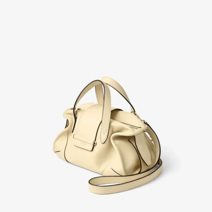 Bar Holdall Small Buttermilk Biker Leather Holdall Bag