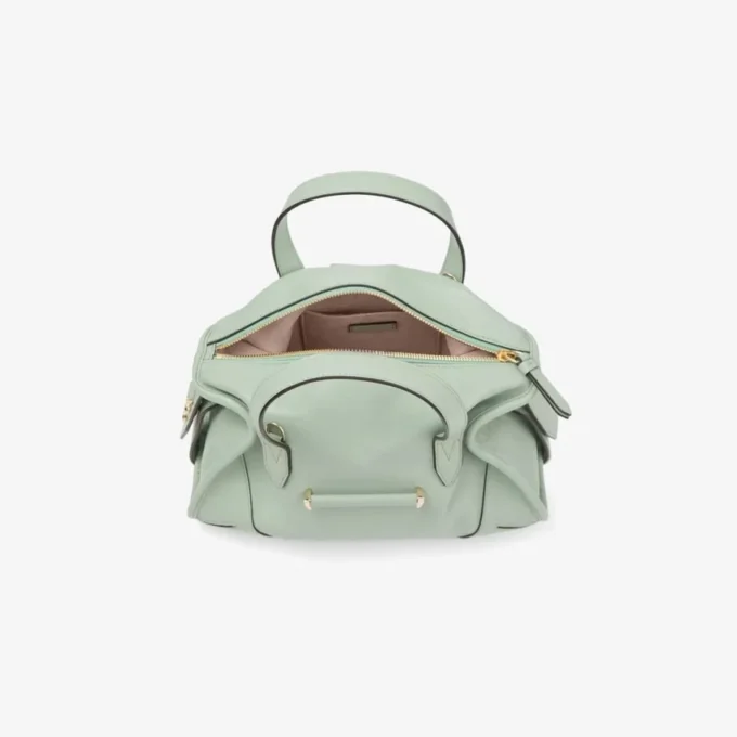 Bar Holdall Small Verde Biker Leather Holdall Bag