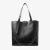 Bar Vertical Tote Medium Black Soft Grained Calf Skin Tote Bag with Textured Stars