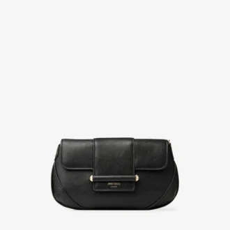 Bar Wallet with Chain Black Biker Leather Shoulder Bag