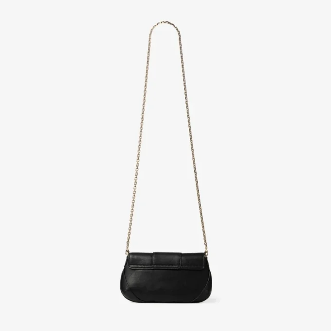 Bar Wallet with Chain Black Biker Leather Shoulder Bag