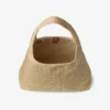 Beach Diamond Hobo Large Gold and Dark Cappuccino Metallic Raffia Shoulder Bag