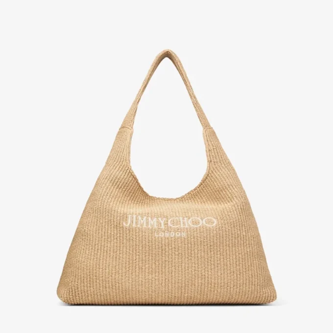Beach Diamond Hobo Large Natural Raffia Shoulder Bag