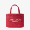 Beach Tote East-West Mini Ruby Red and Light Gold Mini Beach Top Handle Tote Bag