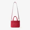 Beach Tote East-West Mini Ruby Red and Light Gold Mini Beach Top Handle Tote Bag
