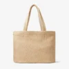 Beach Tote East-West Natural Raffia Embroidered Tote Bag