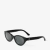 Benna Black and Grey Acetate Oval Sunglasses