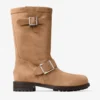 Biker Mid Toffee Velvet Suede Ankle Boots