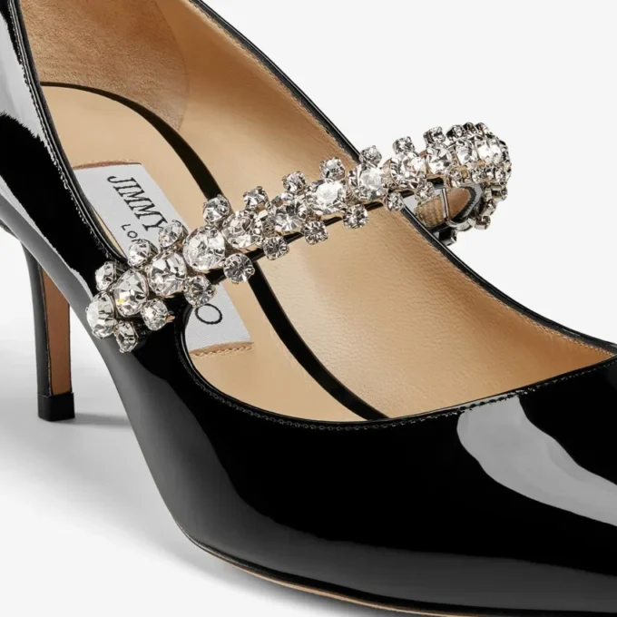 Bing Pump 65 Black Patent Leather Pumps with Crystals