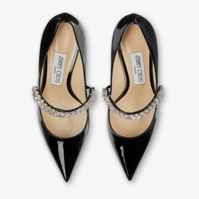 Bing Pump 65 Black Patent Leather Pumps with Crystals