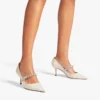 Bing Pump 65 Linen Patent Leather Pumps with Crystals