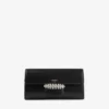 Bing Wallet Chain Black Leather Mini Shoulder Bag with Crystal Piece