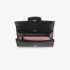 Bing Wallet Chain Black Leather Mini Shoulder Bag with Crystal Piece