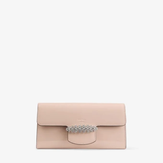 Bing Wallet with Chain Macaron Patent Leather Mini Shoulder Bag with Crystal Piece