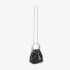 Bon Bon Black Satin Bag with Crystal Handle