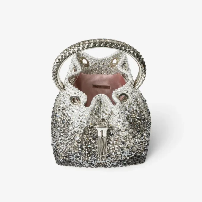 Bon Bon Black Satin Bag with Crystals