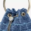 Bon Bon Crosshatch Denim Fabric Bucket Bag