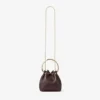 Bon Bon Deep Merlot Biker Leather Bag with Pearl Closure