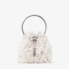 Bon Bon Ivory Satin Bucket Bag with Petal Embroidery