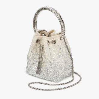 Bon Bon Ivory Satin Crystal Bag