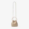Bon Bon Light Gold Satin and Illusion Crystal Mesh Handbag