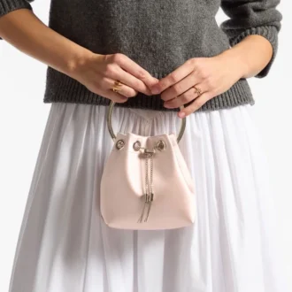 Bon Bon Macaron Satin Bag with Metal Handle