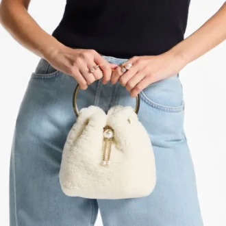 Bon Bon Natural Bucket Bag with Metal Handle