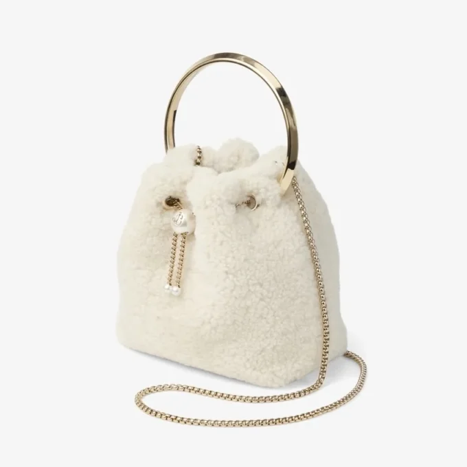 Bon Bon Natural Bucket Bag with Metal Handle