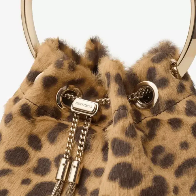 Bon Bon Natural Leopard Print Pony Bag