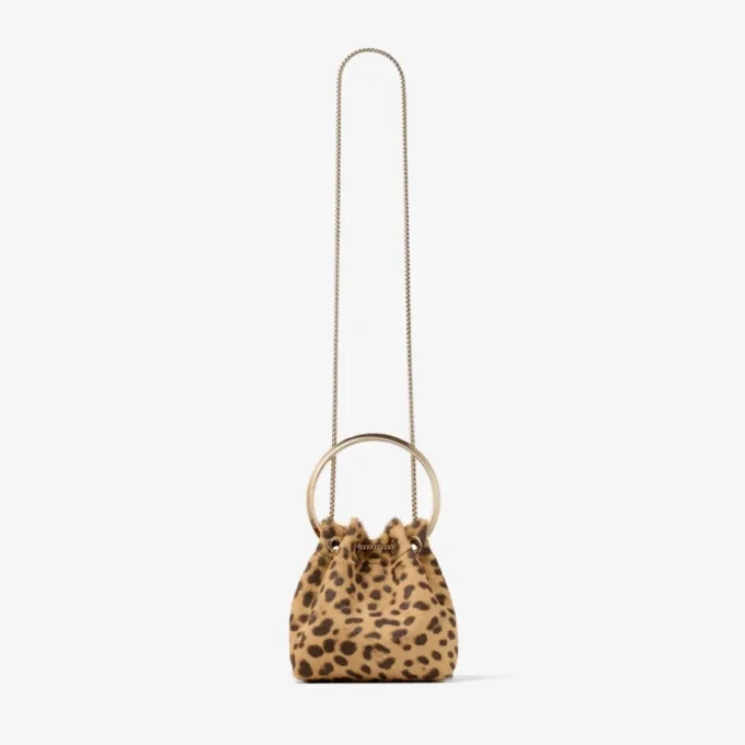 Bon Bon Natural Leopard Print Pony Bag