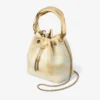 Bon Bon Natural Mix Tie Dye Leather Bucket Bag with Sculpted Handle