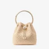 Bon Bon Natural Raffia Bag with Pearl Closure