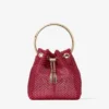 Bon Bon Red Crystal Mesh Satin Handbag