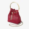 Bon Bon Red Crystal Mesh Satin Handbag