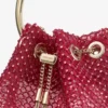 Bon Bon Red Crystal Mesh Satin Handbag