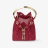 Bon Bon Red Crystal Mesh Satin Handbag