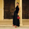Bon Bon Red Crystal Mesh Satin Handbag