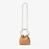 Bon Bon Toffee Suede Bag with Metal Sphere Closure