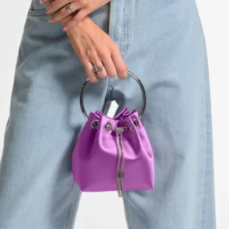 bon bon violet orchid satin handbag with metal bracelet 2 330x330 - Bon Bon Violet Orchid Satin Handbag with Metal Bracelet