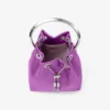 Bon Bon Violet Orchid Satin Handbag with Metal Bracelet