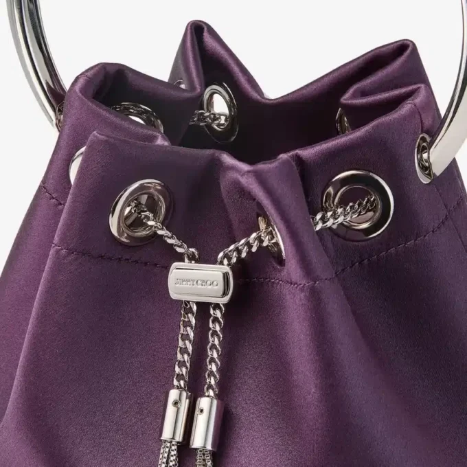 Bon Bon Winter Bloom Satin Handbag with Metal Bracelet
