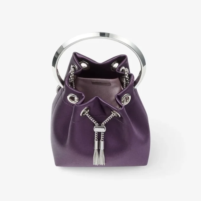 Bon Bon Winter Bloom Satin Handbag with Metal Bracelet