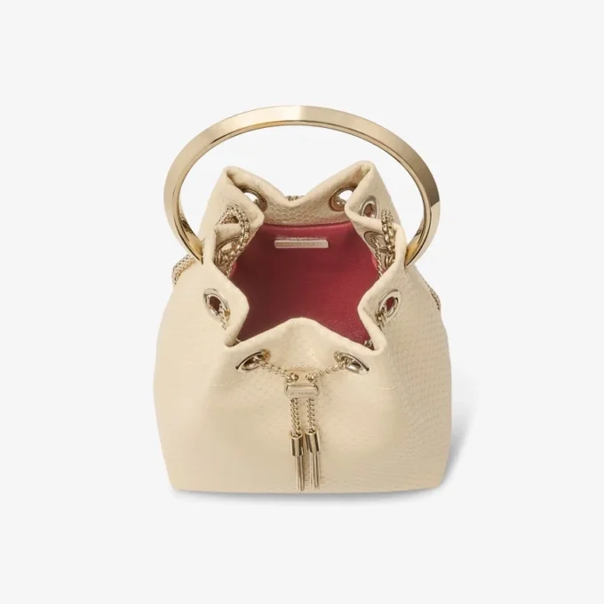 Bon Bon Yellow Buttermilk Elaphe Print Leather Bag