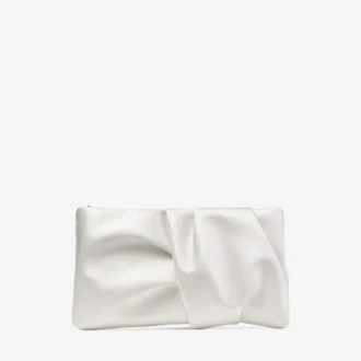 Bonny Clutch Ivory Satin Clutch Bag