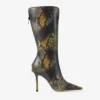 Boot Python-Printed Leather Knee-High Boot